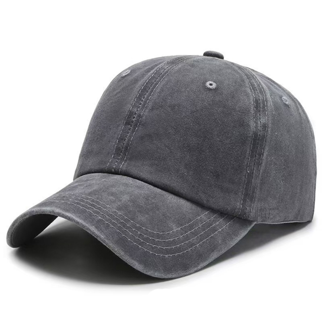 Vintage Washed Cotton Baseball Cap with Adjustable Metal Buckle