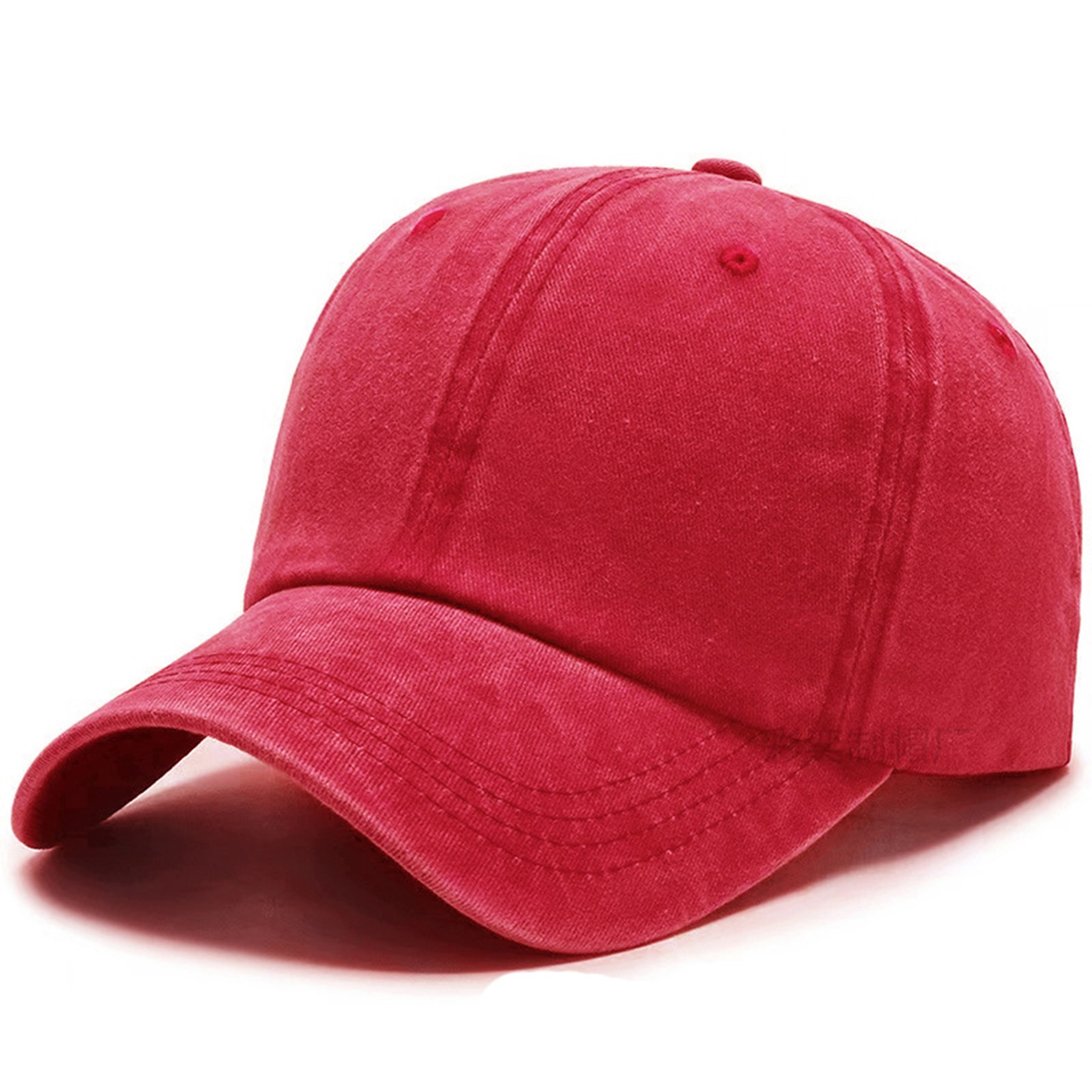 Vintage Washed Cotton Baseball Cap with Adjustable Metal Buckle