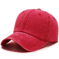 Vintage Washed Cotton Baseball Cap with Adjustable Metal Buckle