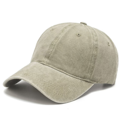 Vintage Washed Cotton Baseball Cap with Adjustable Metal Buckle