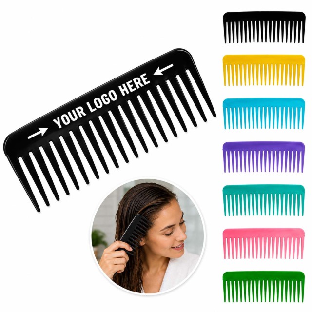 Wide-Tooth Plastic Detangling Comb