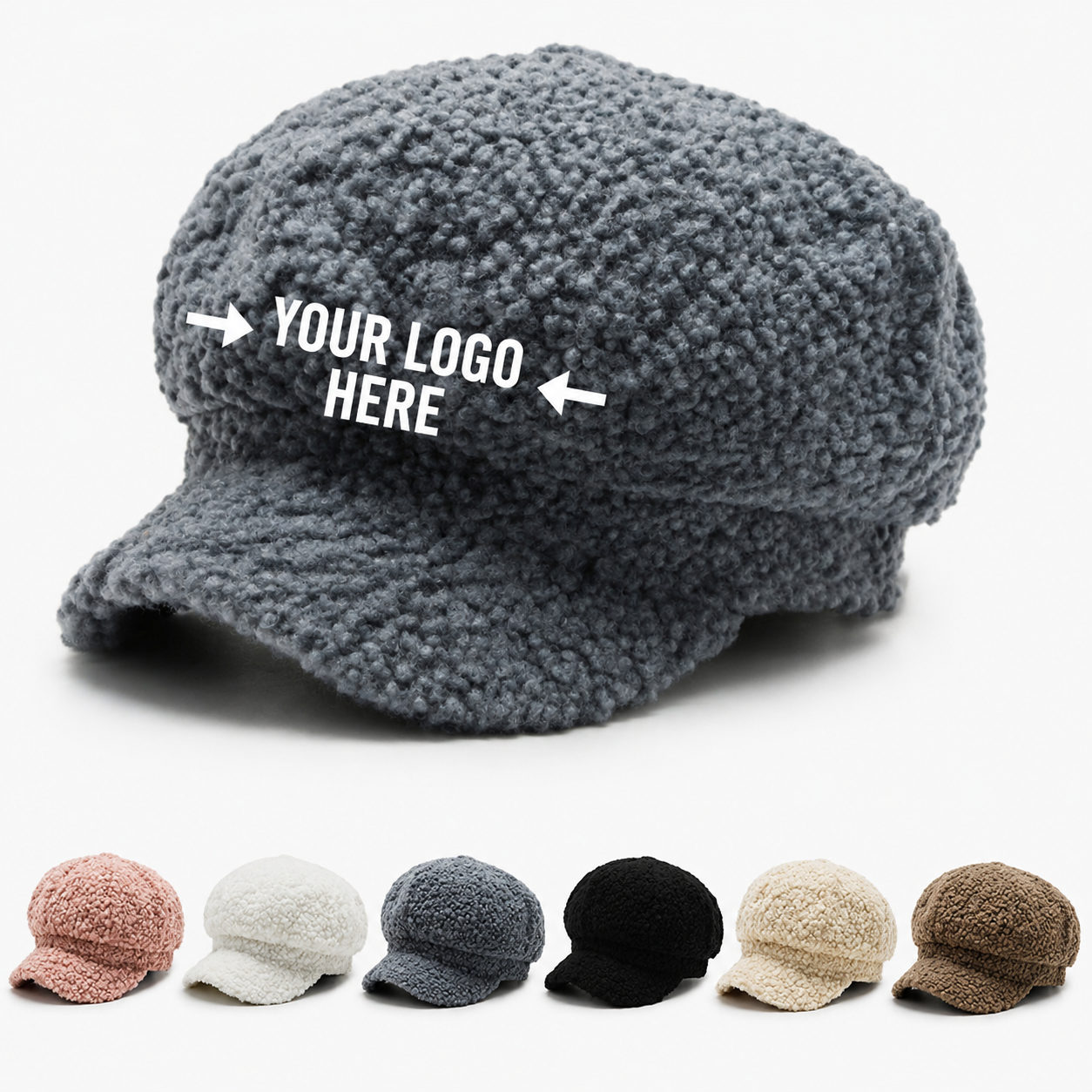 Winter Octagonal Warm Cap with Plush Fabric