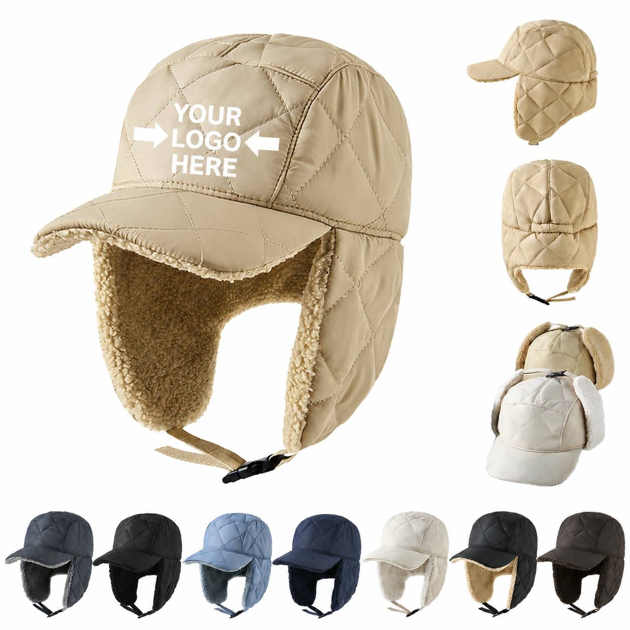Winter Warm Windproof Trapper Hat with Fleece Lining