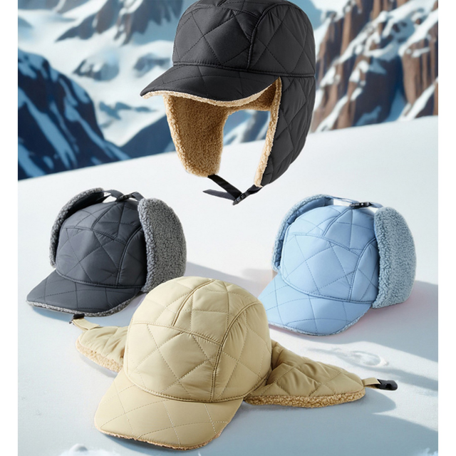 Winter Warm Windproof Trapper Hat with Fleece Lining