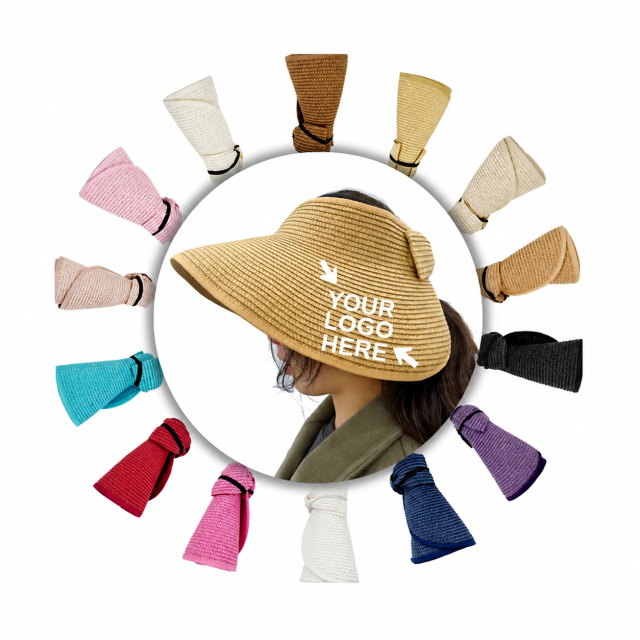 Women's Roll Up Wide Brim Foldable Straw Sun Hat