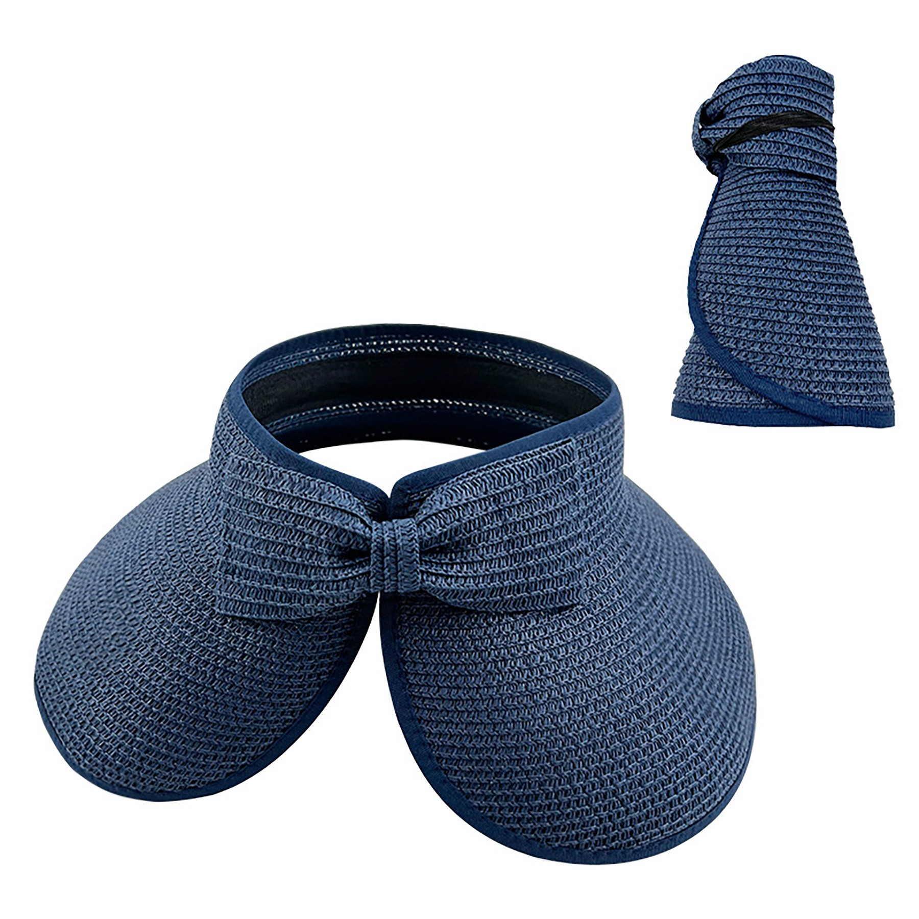 Women's Roll Up Wide Brim Foldable Straw Sun Hat