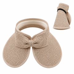 Women's Roll Up Wide Brim Foldable Straw Sun Hat