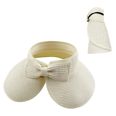 Women's Roll Up Wide Brim Foldable Straw Sun Hat