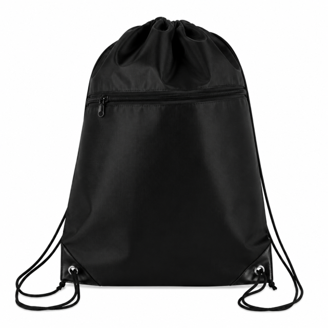 Zippered Drawstring Backpack Bag