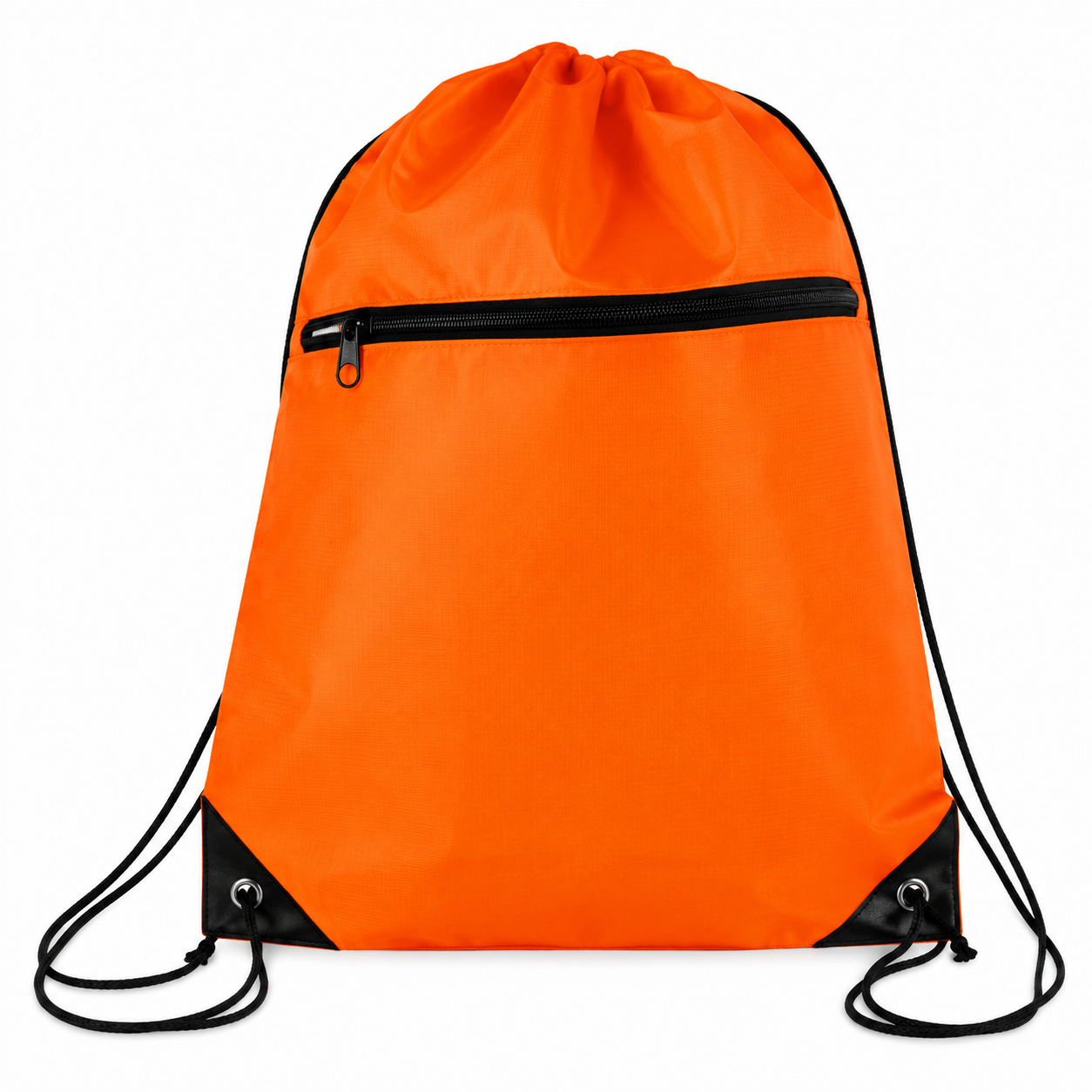 Zippered Drawstring Backpack Bag
