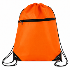 Zippered Drawstring Backpack Bag