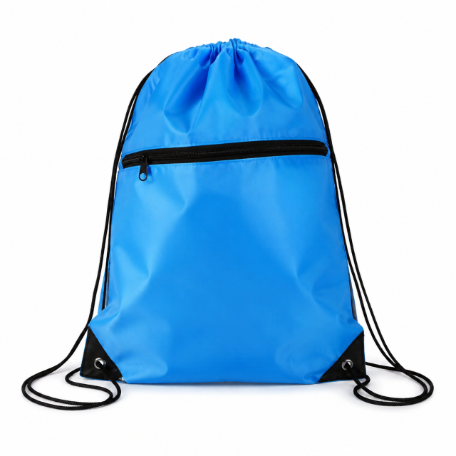 Zippered Drawstring Backpack Bag