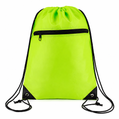 Zippered Drawstring Backpack Bag