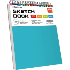 100-Sheet Spiral Bound Artist Sketchbook Pad