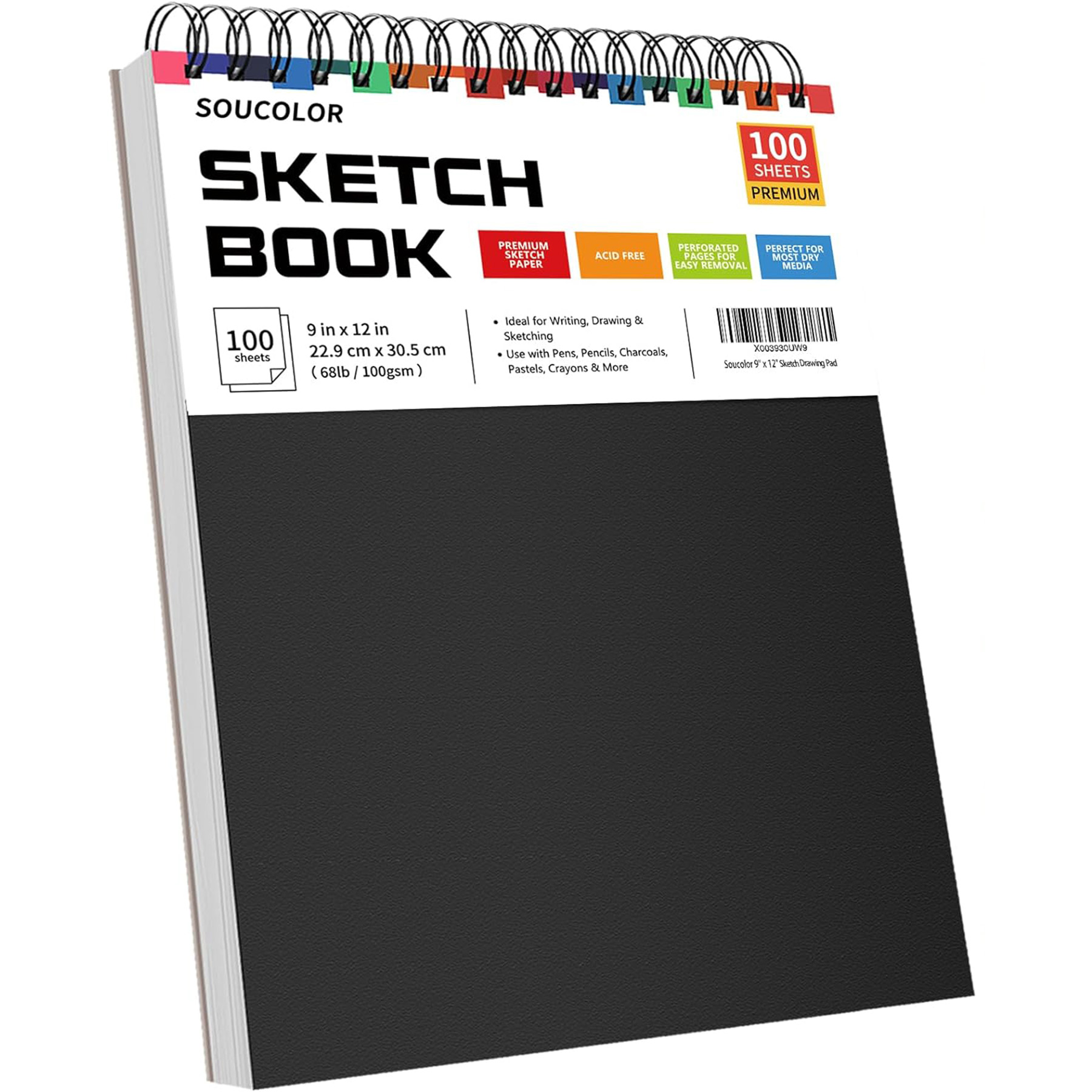 100-Sheet Spiral Bound Artist Sketchbook Pad
