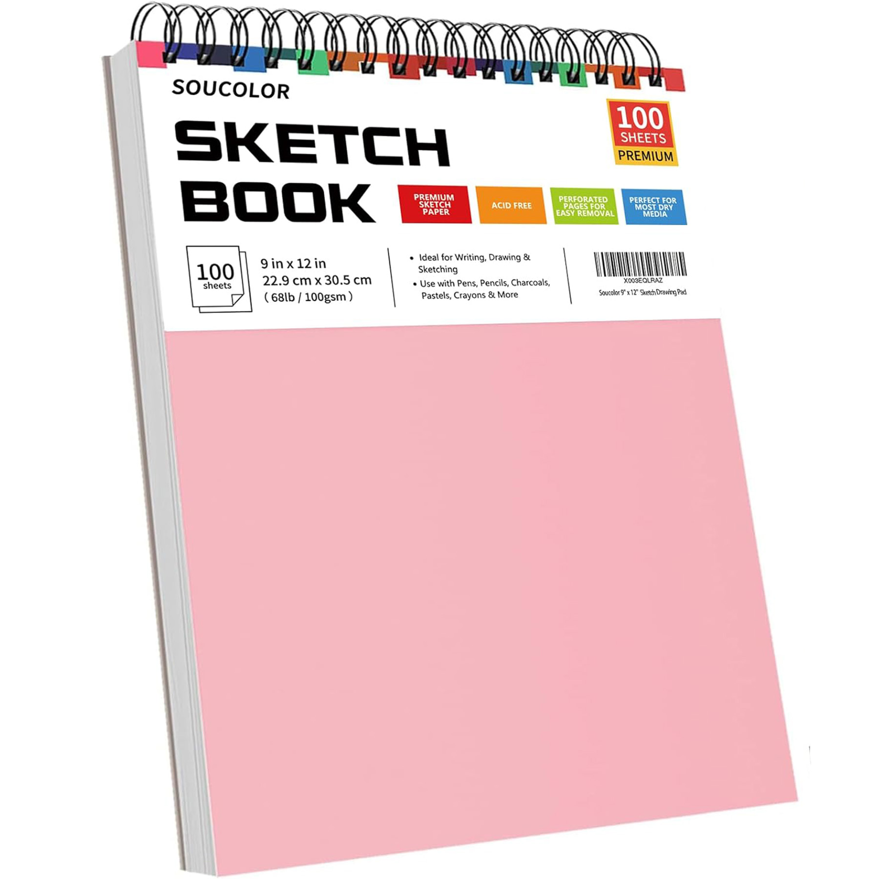 100-Sheet Spiral Bound Artist Sketchbook Pad