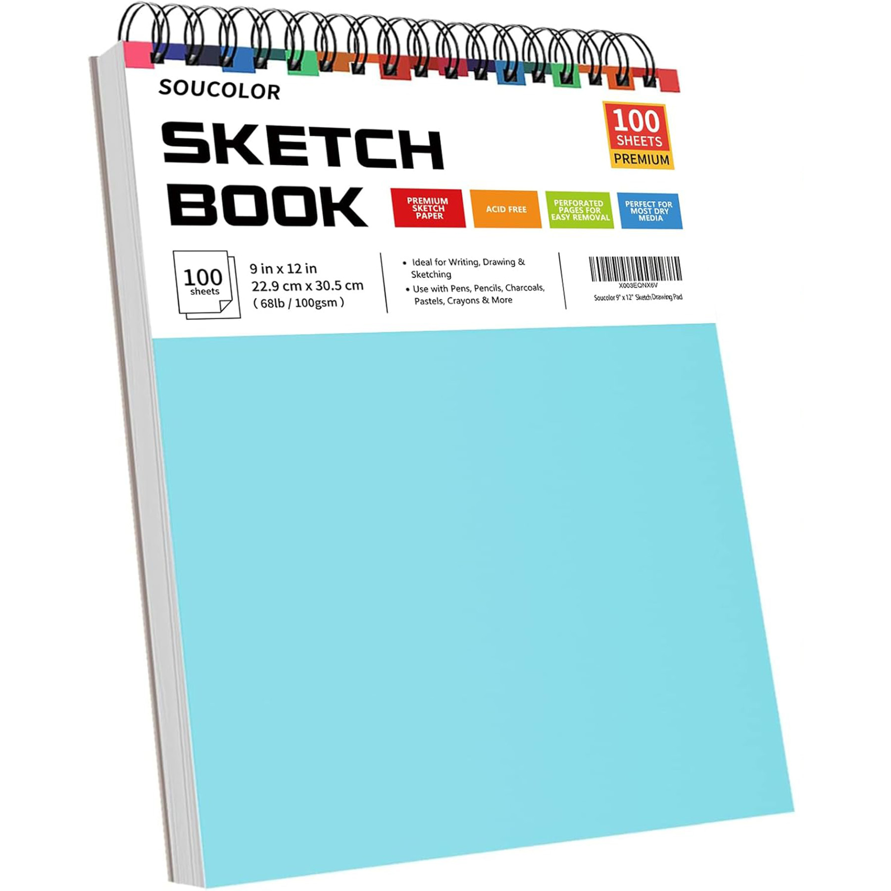 100-Sheet Spiral Bound Artist Sketchbook Pad