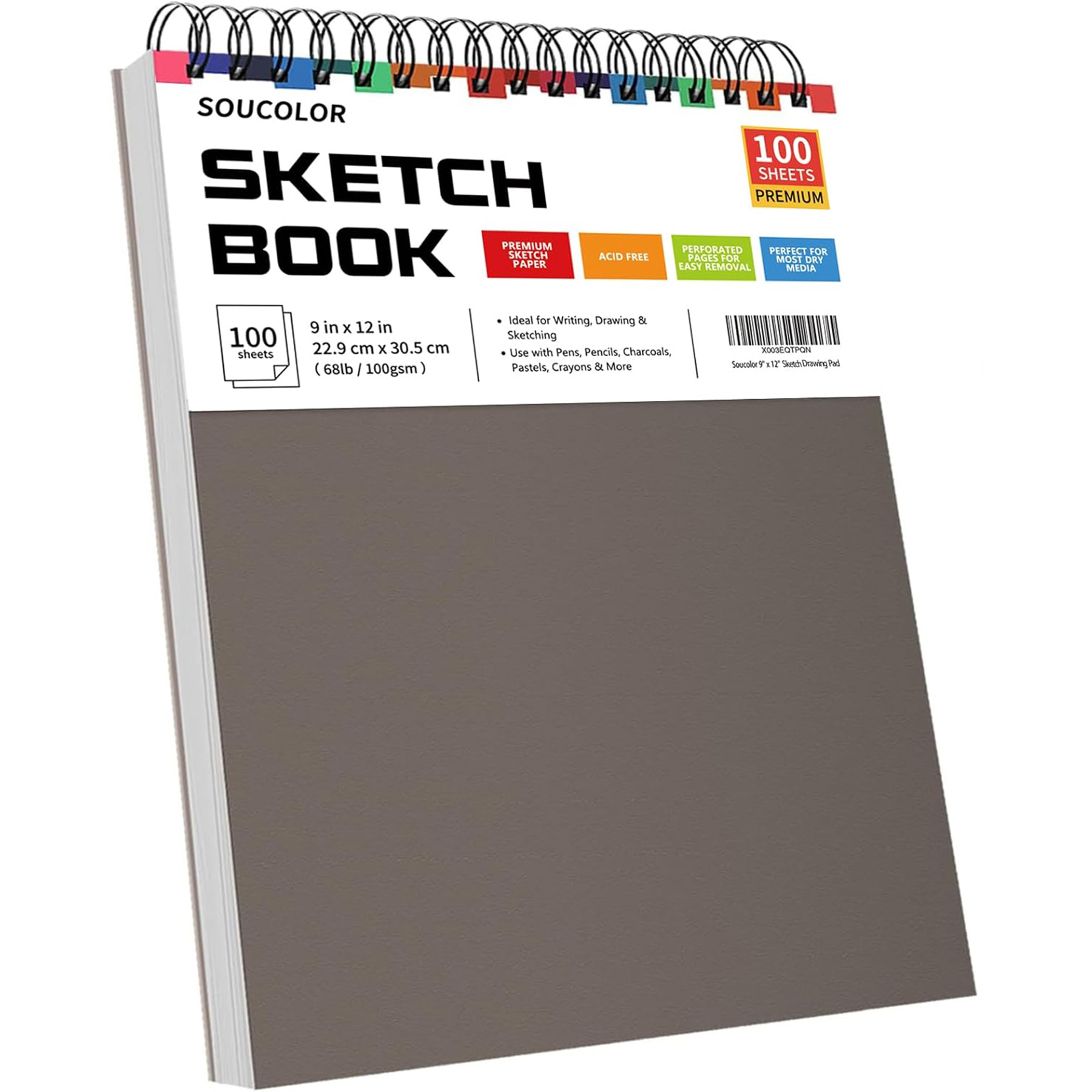 100-Sheet Spiral Bound Artist Sketchbook Pad
