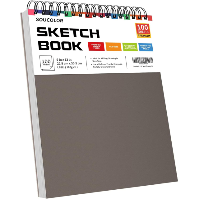 100-Sheet Spiral Bound Artist Sketchbook Pad