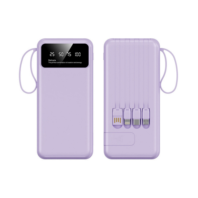 10000mAh Portable Multi Cable Power Bank With Digital Display
