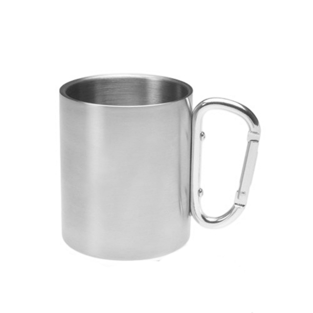 10 Oz. Stainless Steel Carabiner Handle Camping Mug