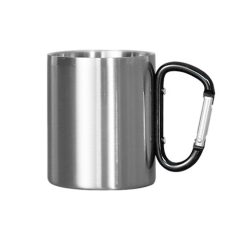 10 Oz. Stainless Steel Carabiner Handle Camping Mug