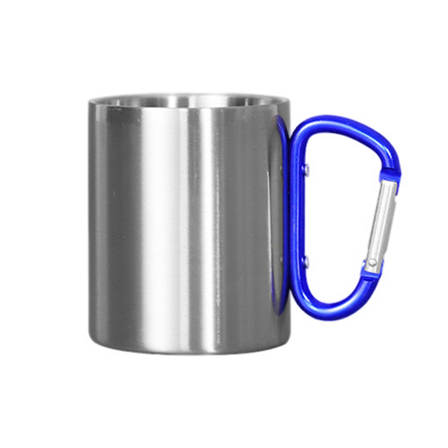 10 Oz. Stainless Steel Carabiner Handle Camping Mug