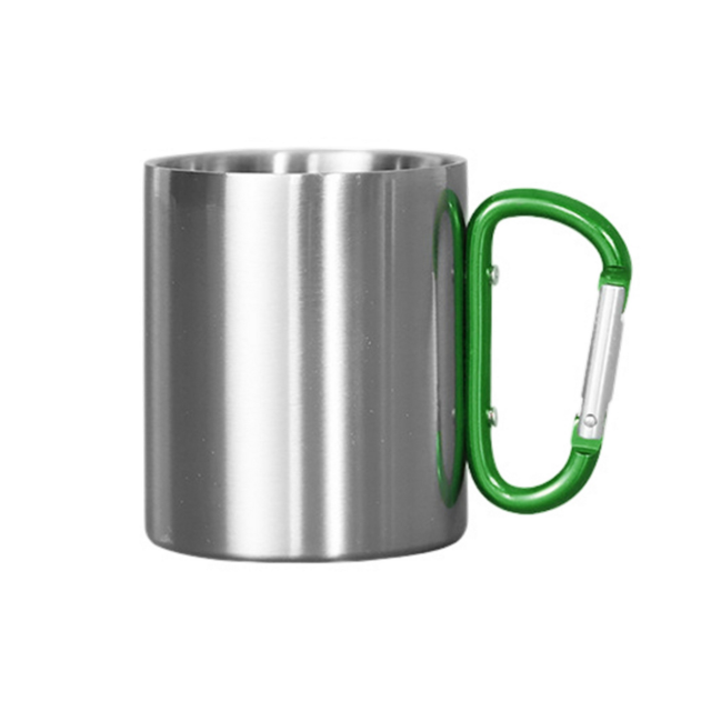 10 Oz. Stainless Steel Carabiner Handle Camping Mug