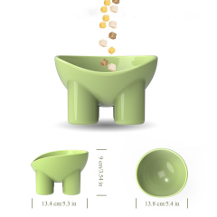 13 OZ Elephant Leg Neck Tall Slanted Elevated Pet Feeding Bowl