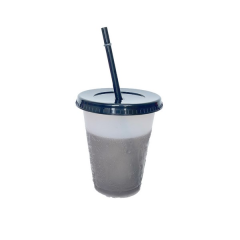 16 Oz Color-Changing Plastic Cup With Lid And Straw