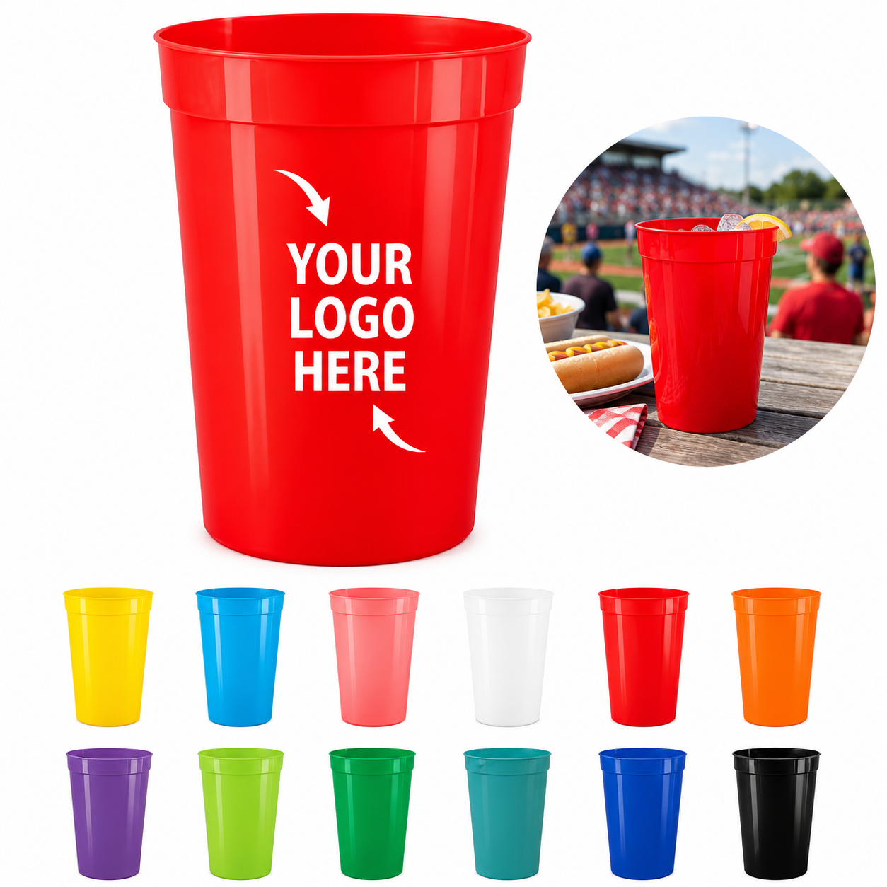 16 Oz Reusable Polypropylene Stadium Cup