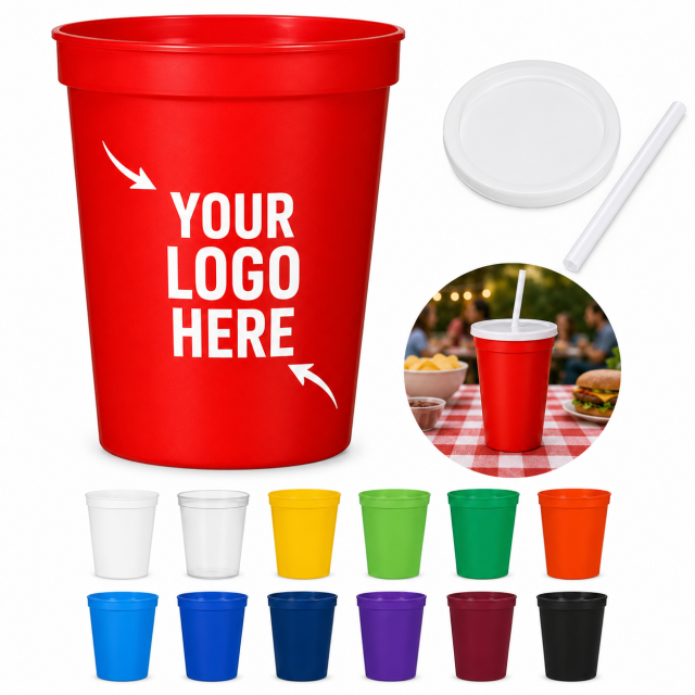 16 Oz Reusable Polypropylene Stadium Cup Set