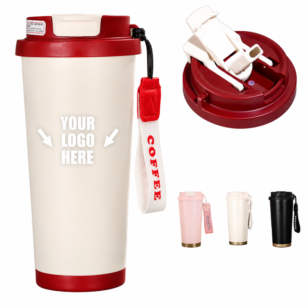17.9oz Stainless Steel Insulated Coffee Tumbler with Straw Lid