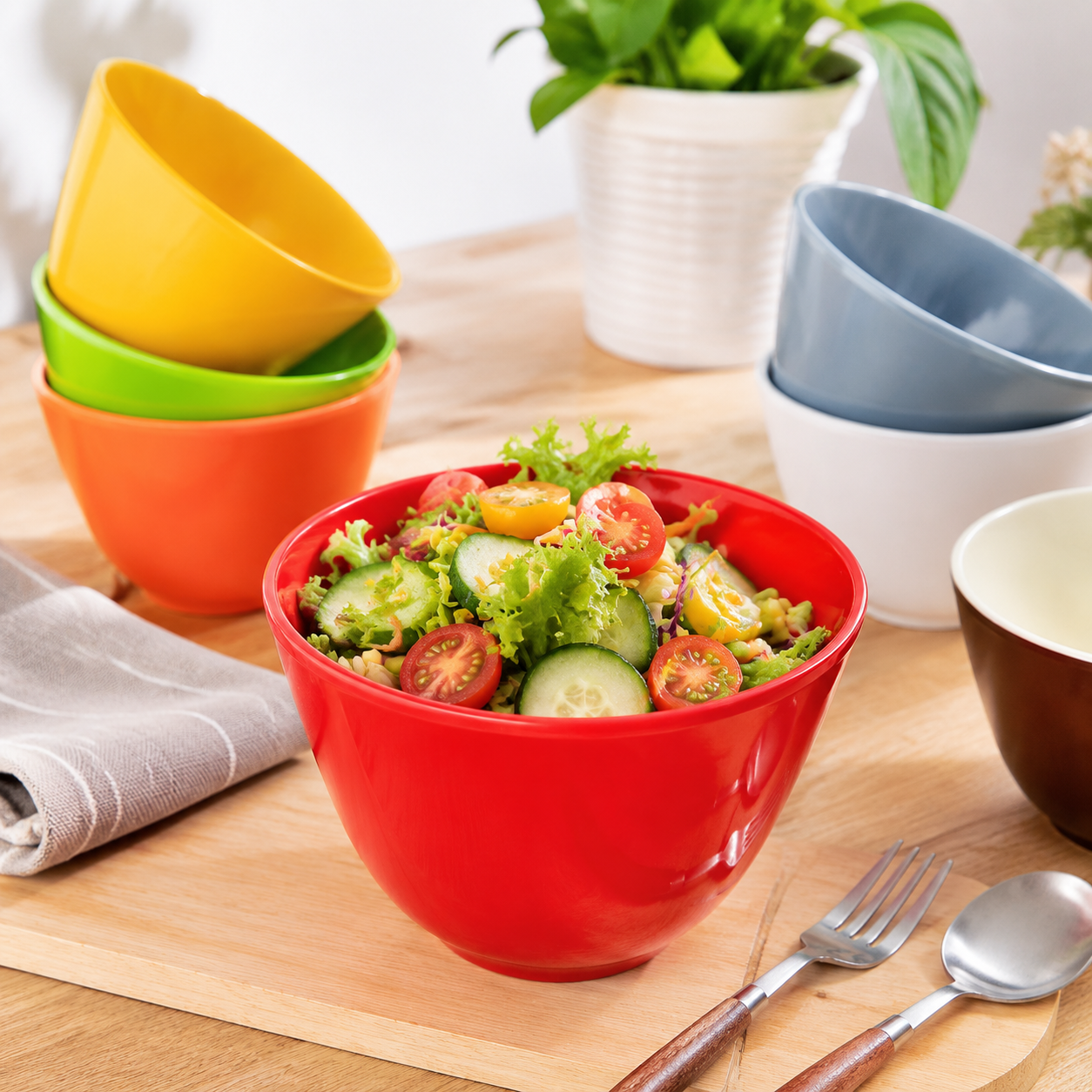 18.6-Ounce Ceramic Slanted-Edge Salad Bowl