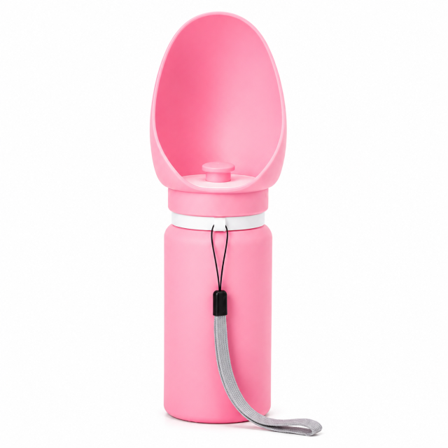 18oz Foldable Pet Outdoor Water Bottle with Clip Bowl