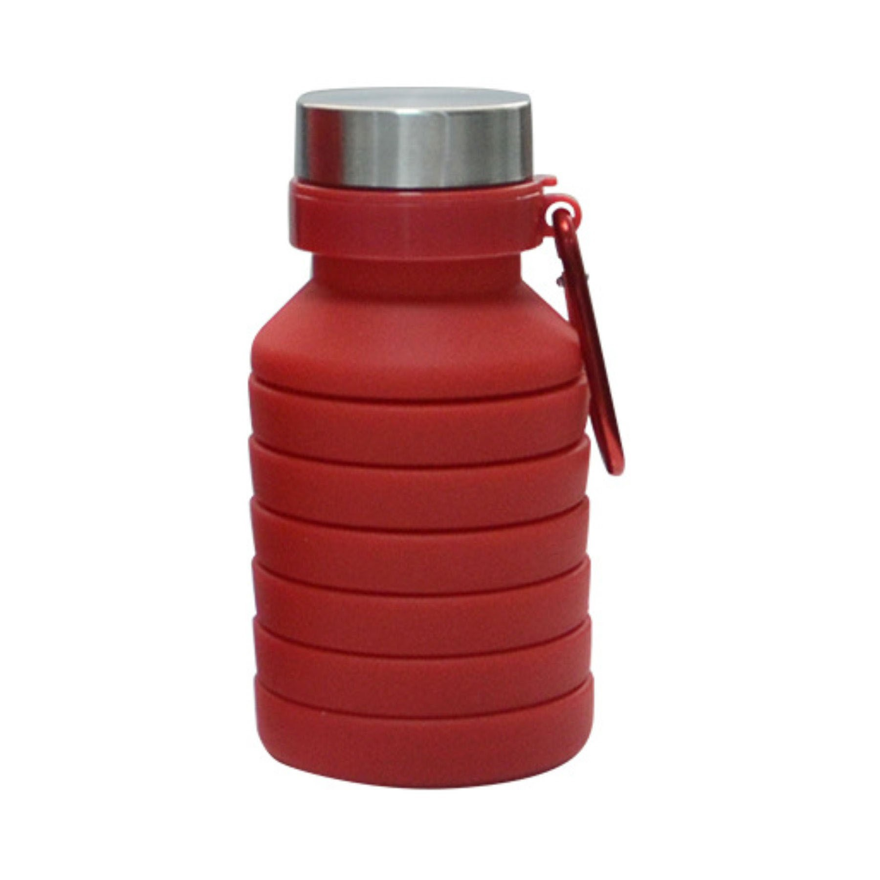 18oz Silicone Collapsible Sports Water Bottle with Carabiner Clip