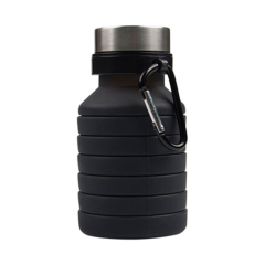 18oz Silicone Collapsible Sports Water Bottle with Carabiner Clip