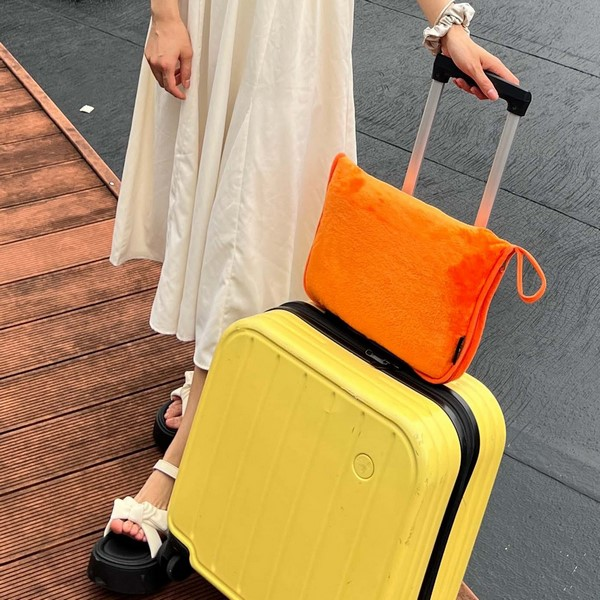 2-In-1 Flannel Travel Blanket With Storage Pouch
