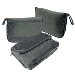 2-In-1 Flannel Travel Blanket With Storage Pouch