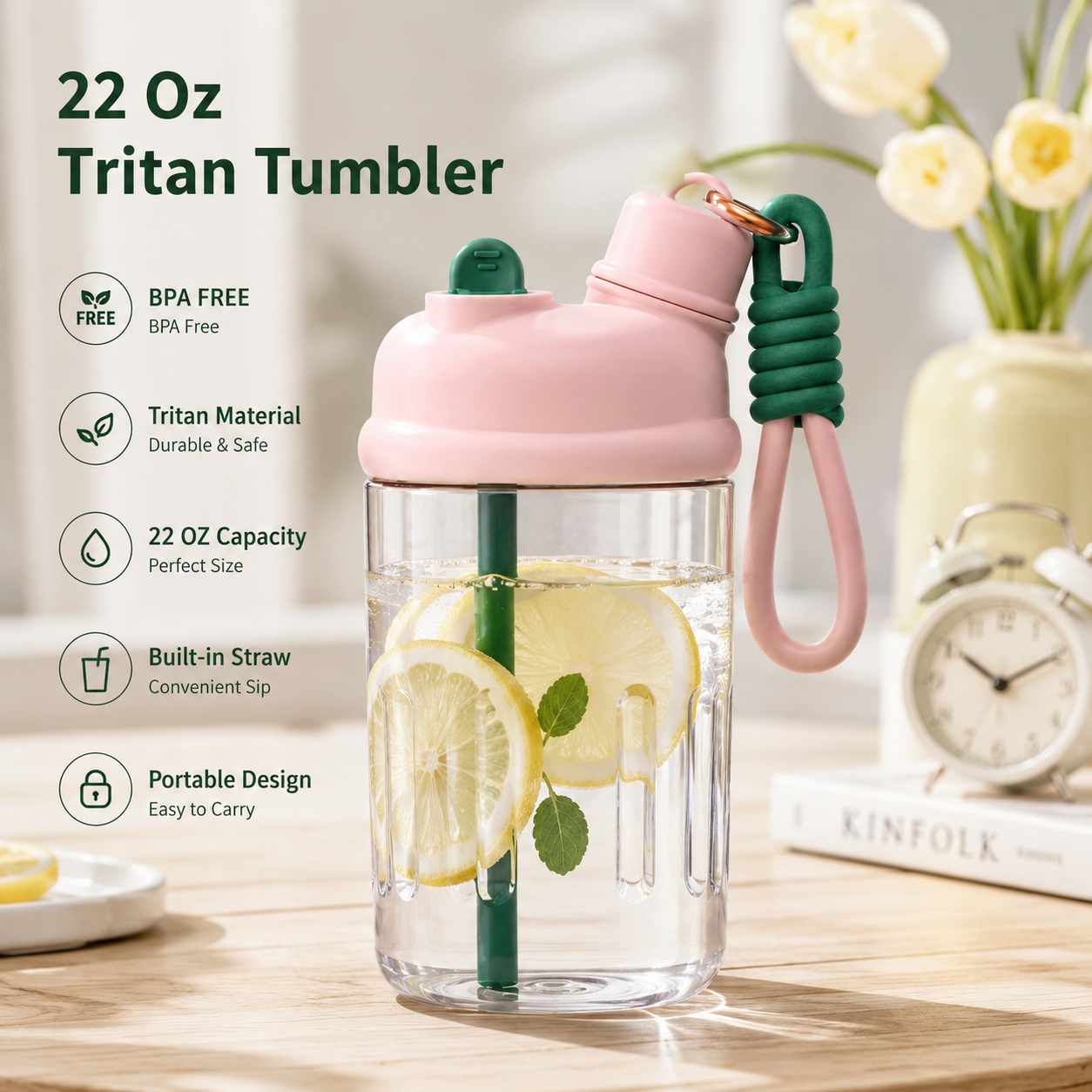 22 Oz Tritan Dual-Drink Tumbler