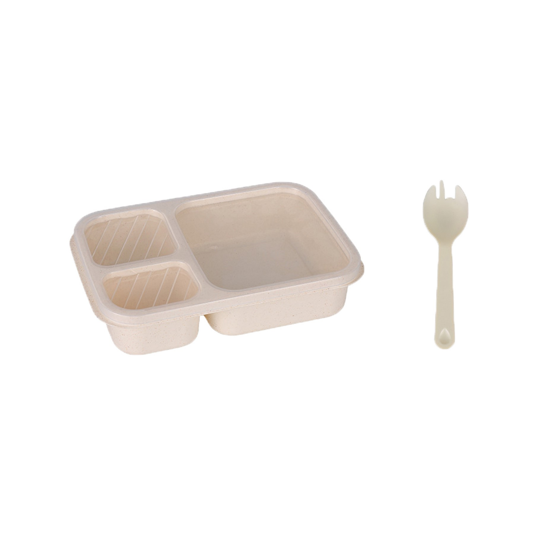 3-Compartment Eco Wheat Straw Bento Lunch Box