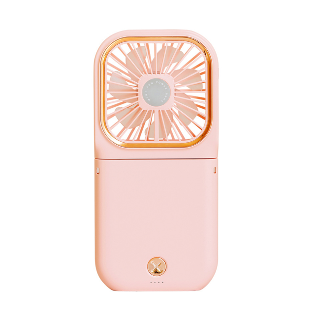 3-in-1 Foldable Mini Fan Power Bank with Phone Stand & Lanyard