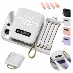 5000mAh Mini Multi Cable Power Bank With Detachable Charging Cables