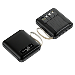 5000mAh Mini Multi Cable Power Bank With Detachable Charging Cables