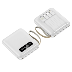 5000mAh Mini Multi Cable Power Bank With Detachable Charging Cables