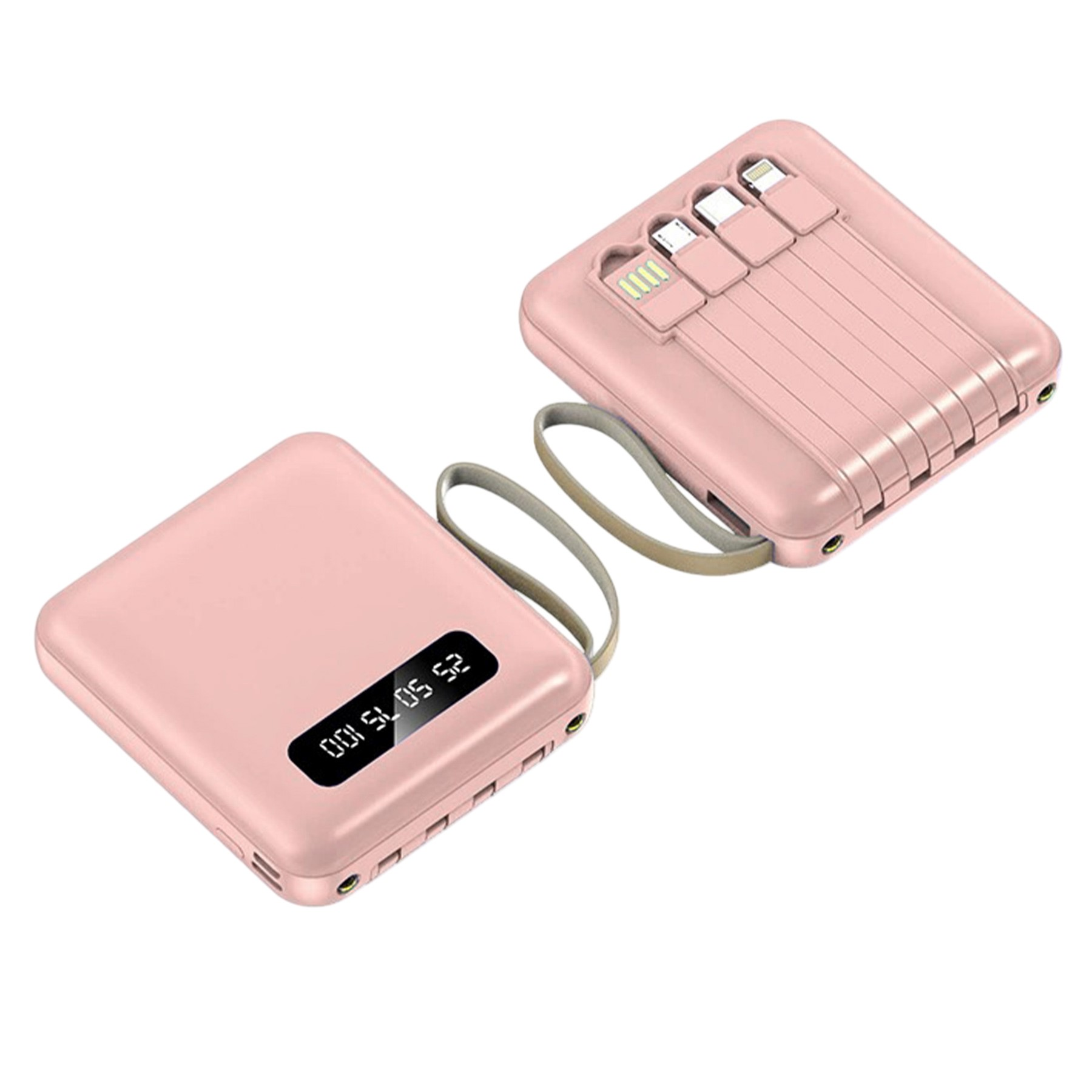 5000mAh Mini Multi Cable Power Bank With Detachable Charging Cables