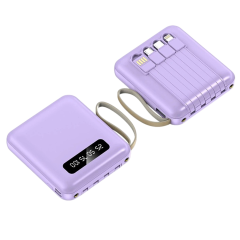 5000mAh Mini Multi Cable Power Bank With Detachable Charging Cables