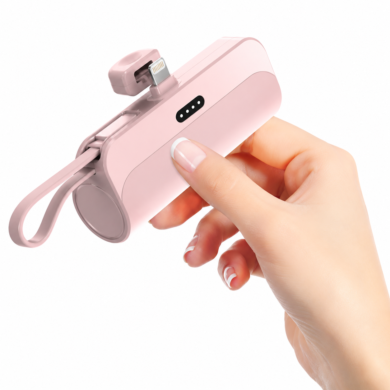 5000mAh Portable Mini Power Bank With Dual Built-In Cables