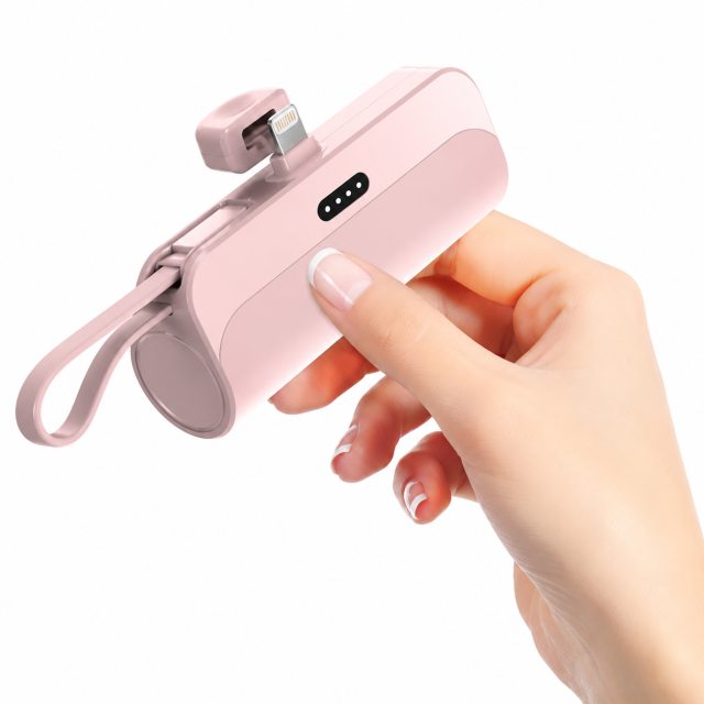5000mAh Portable Mini Power Bank With Dual Built-In Cables