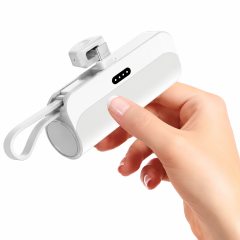 5000mAh Portable Mini Power Bank With Dual Built-In Cables